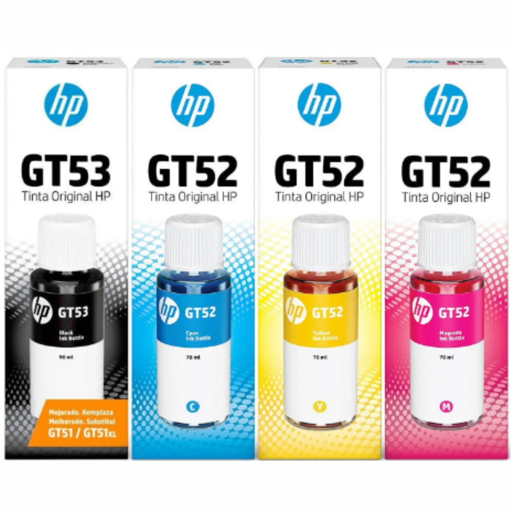 Kit Refil 4 Cores Tinta Para Hp Gt 53 Gt 52 - 584-581-517- 532- 532-416-316-316-Gt5822 GT5810