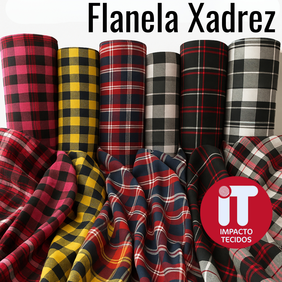 Tecido Flanela Xadrez Flanelado 1 metro x 1,40- Varios modelos