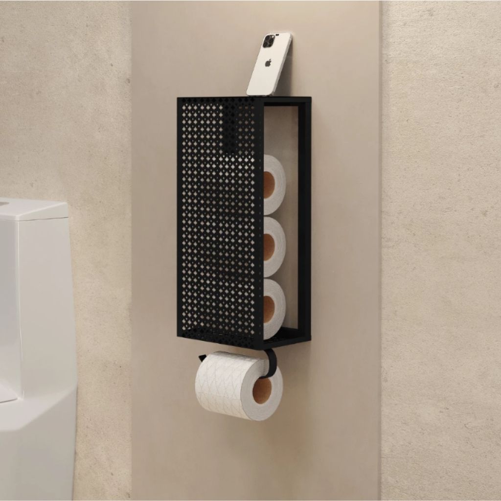 Porta Papel Higiênico Suporte Para 4 Papel Em Aço De Colar Com dupla Face 3 M Na Parede Linha Luxo