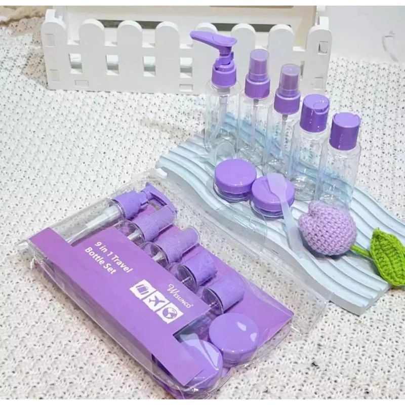 Kit Viagem Higiene Frascos Spray Portatil Uso em Geral Para Creme Shampoo Gel Perfume Alcool8/9Pçs—new