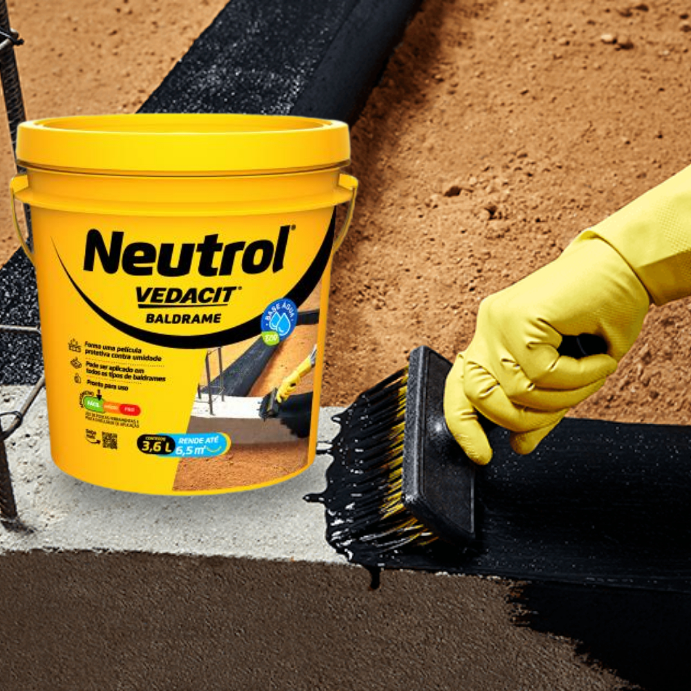 Impermeabilizante Aditivo Neutrol Vedacit 3,6L Obras Eficaz Sustentável Secagem Rápida Concreto