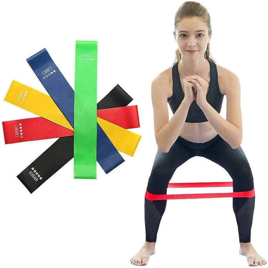 Kit 5 Faixas Elásticas Exercícios Academia Treine - Monica Fashion