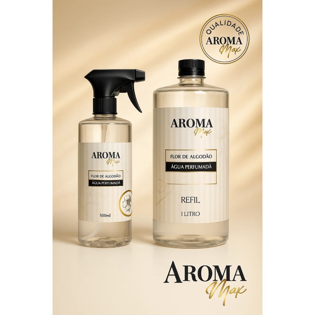 Kit Água Perfumada Flor de Algodão 1,5 Lts  Residencial p/ Roupas, Tecidos, Ambientes - Aroma Max