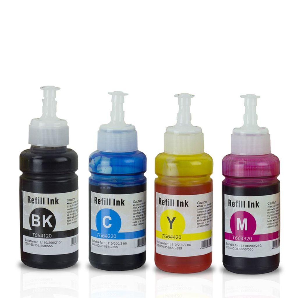 Kit 4 Refil Tinta Para Impressora L395 L575 L365 L220 L110 L100 L200 L220