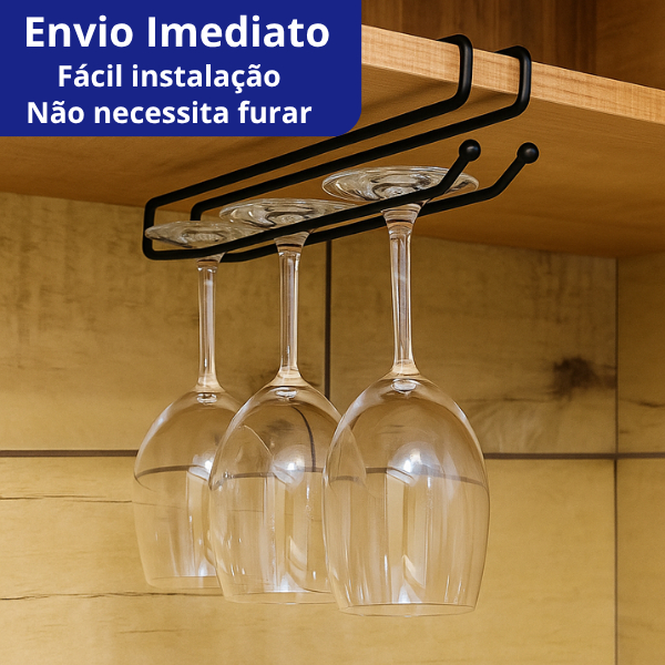 Porta Taças Armário Cozinha Bar Organizador Casa Elegante Vinho