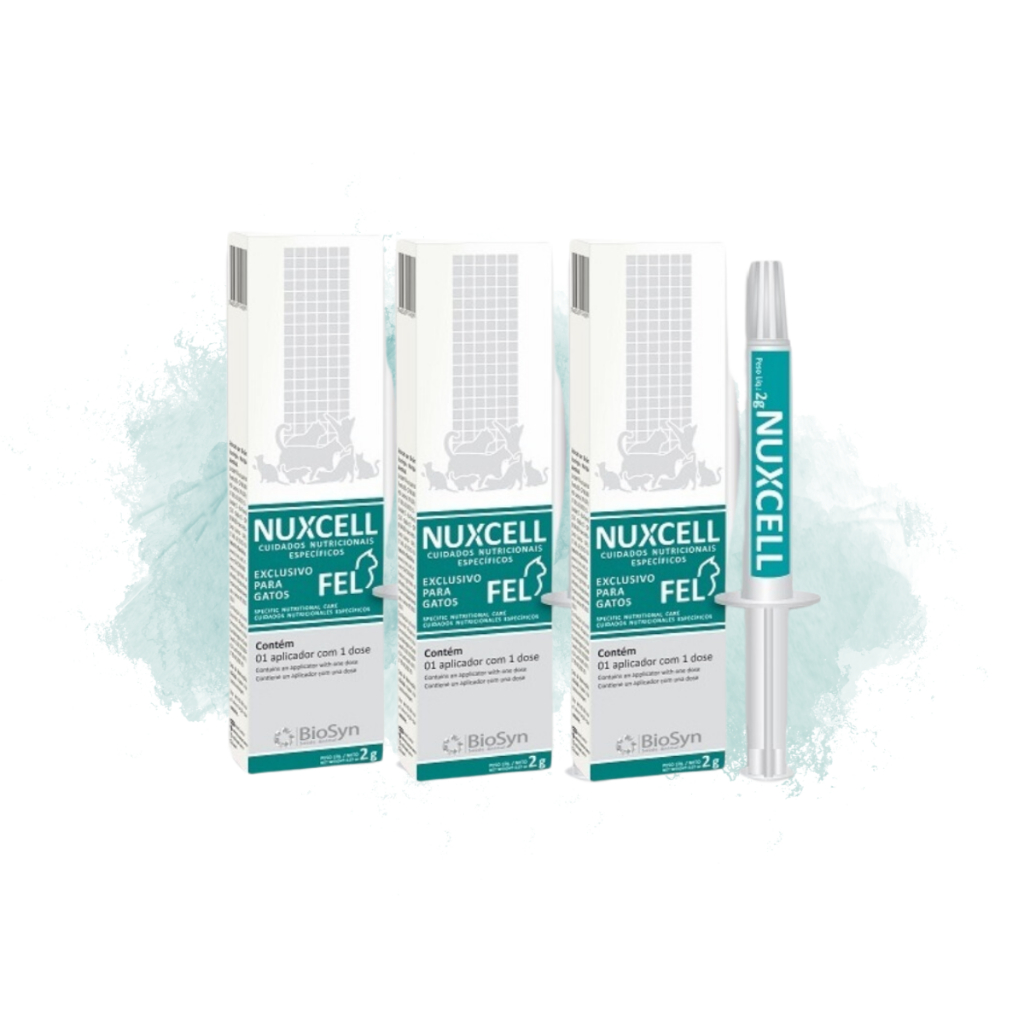 Kit 3 Nuxcell Fel Imunidade Suplemento Vitamínico Para Gatos 2g Biosyn