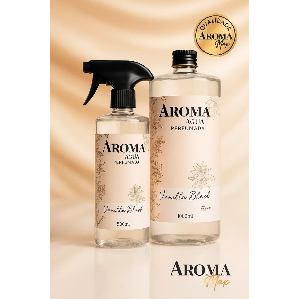 Água Perfumada Vanilla Black 1,5L Perfuma Roupas Ambientes Aroma Max
