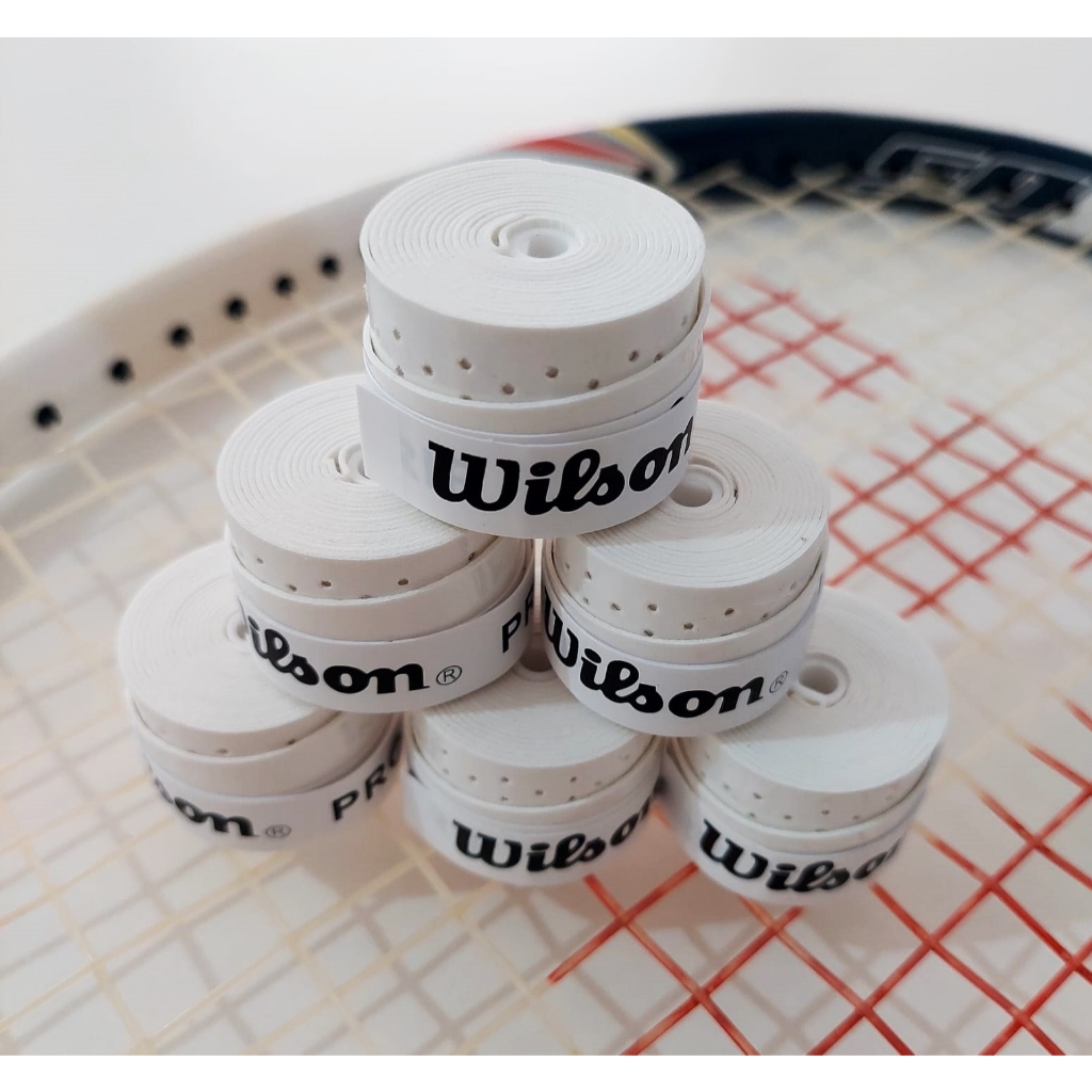 Overgrip Wilson Pegajoso Perfurado Grip para raquete Tennis, Beach Tênis, Badminton, Squash - BRANCO