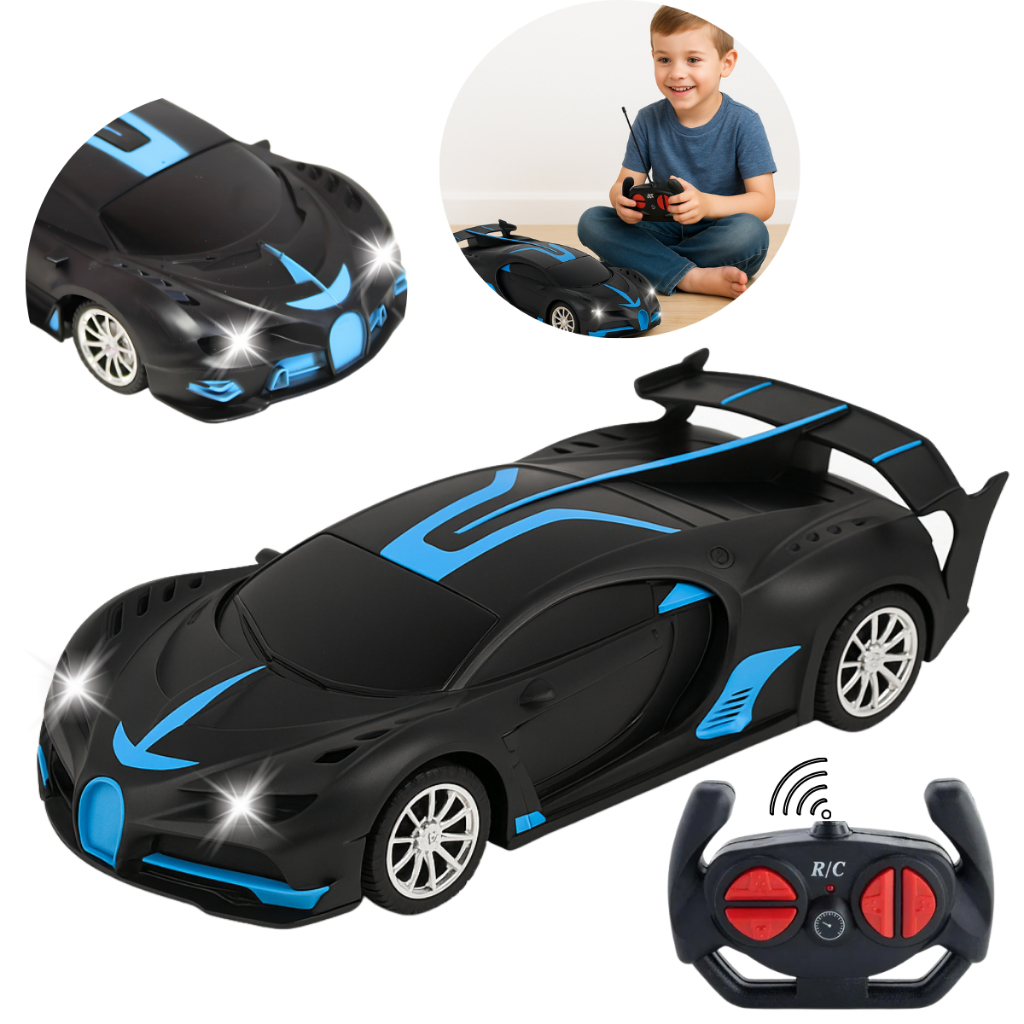 Carrinho De Controle Remoto Preto Com Farol Linha Premium Top