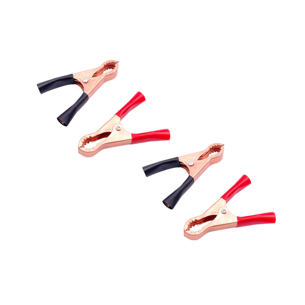 Kit 4 Peças Garra 30a Clip Bateria Jacare PVC 2 Pares