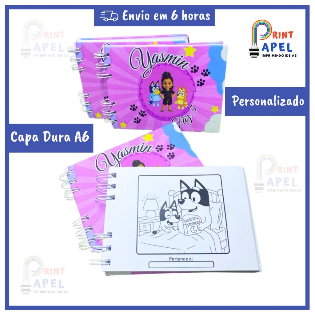Livro de Colorir A6 | Lembrancinha de Aniversario Eventos kit 30/50/100 | Capa Dura | 50 Folhas | Fazemos Qualquer Tema