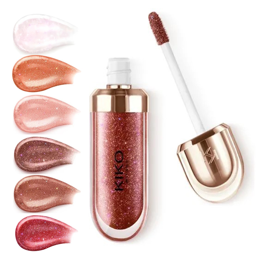 NOVO Gold Reflections 3D Hidra Lips Gloss Kiko Milano Ouro Rosa Yis