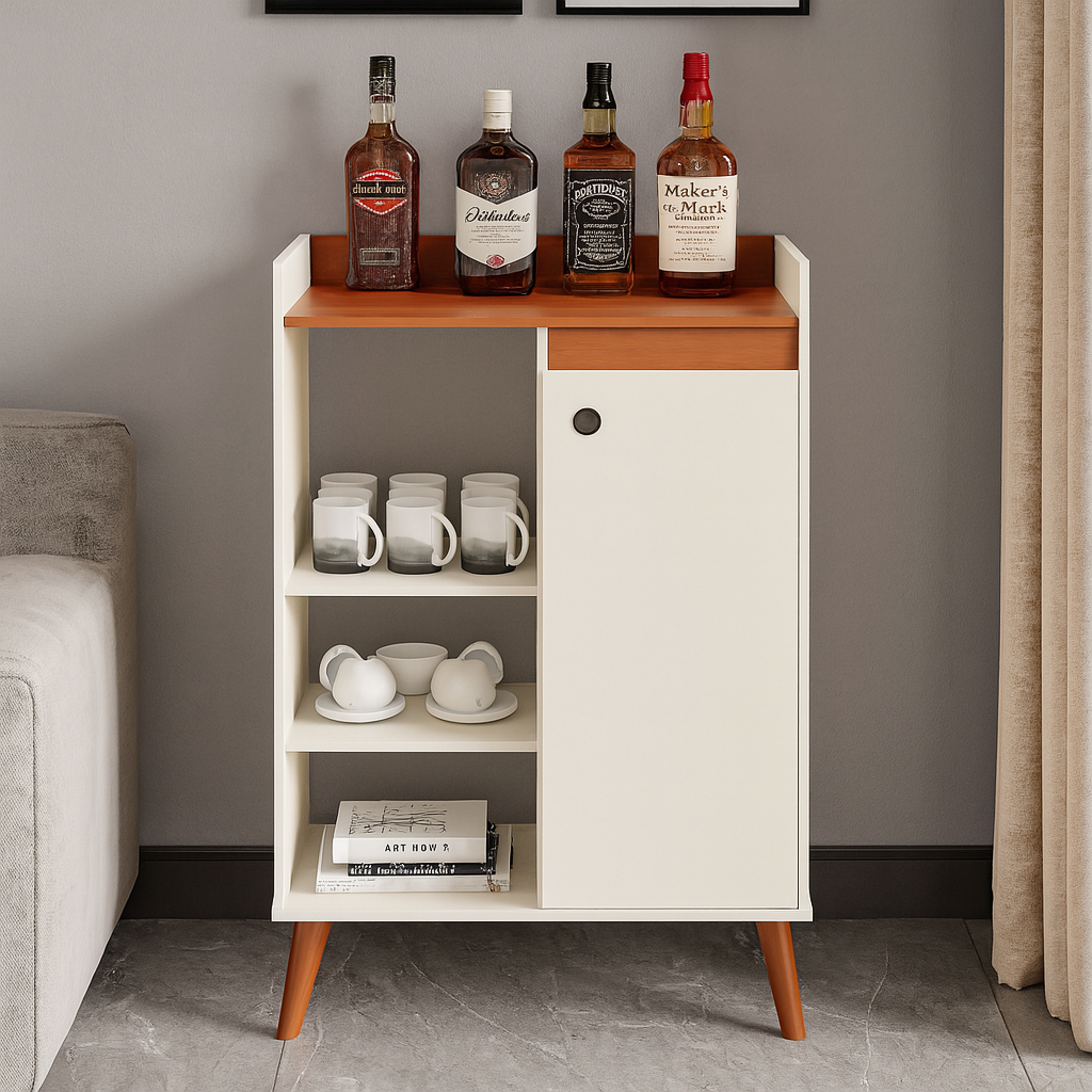 Buffet Compacto com 1 Porta pés palitos– Ideal para Casa Sala de Estar ou Cozinha Moderna