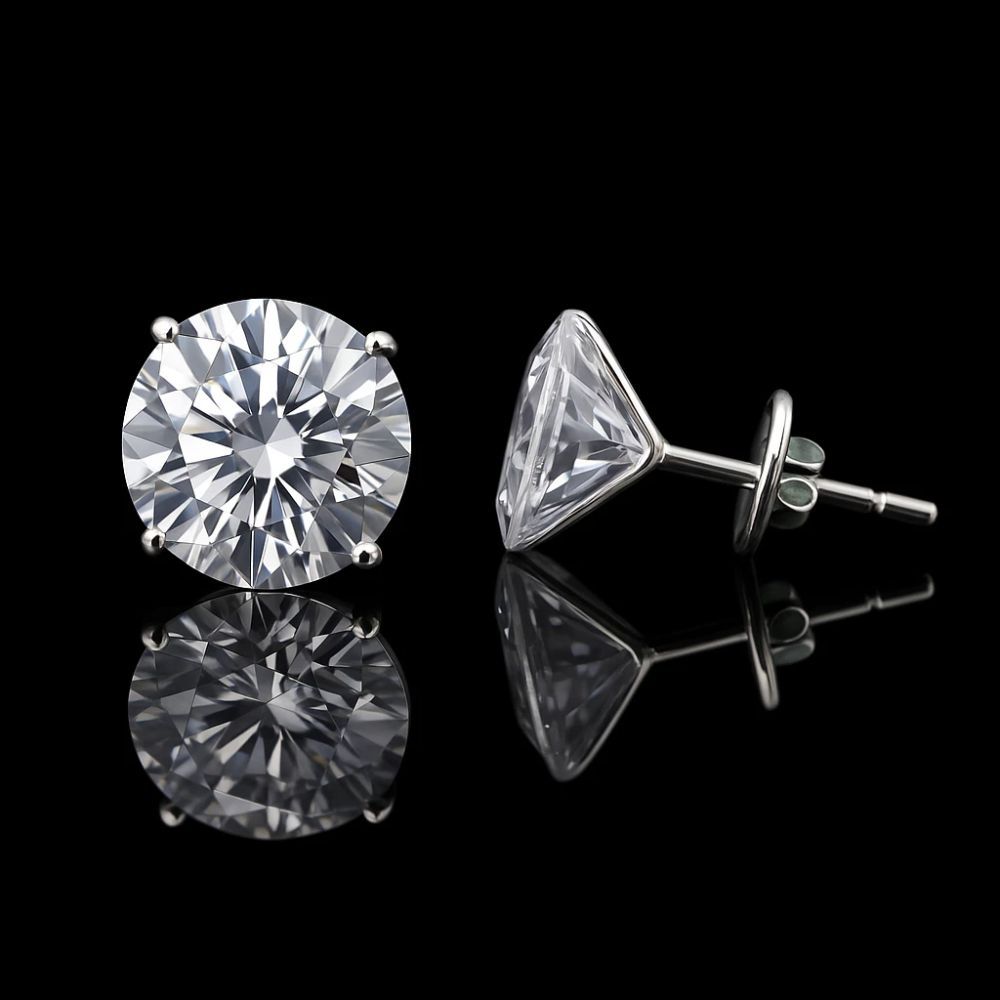 Brinco Ponto de Luz Prata 925 Pedra Zircônia 2mm 4mm 6mm 8mm Unissex