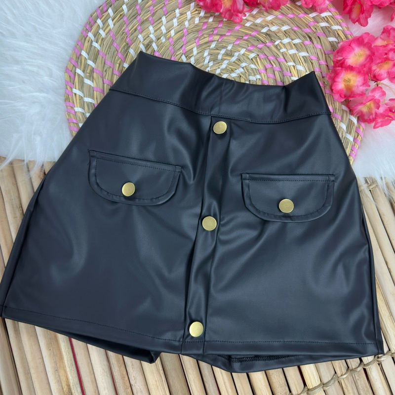 SHORTS SAIA MENINAS INFANTIL DE CORINHO DE BOTÃO DO 2 AO 16