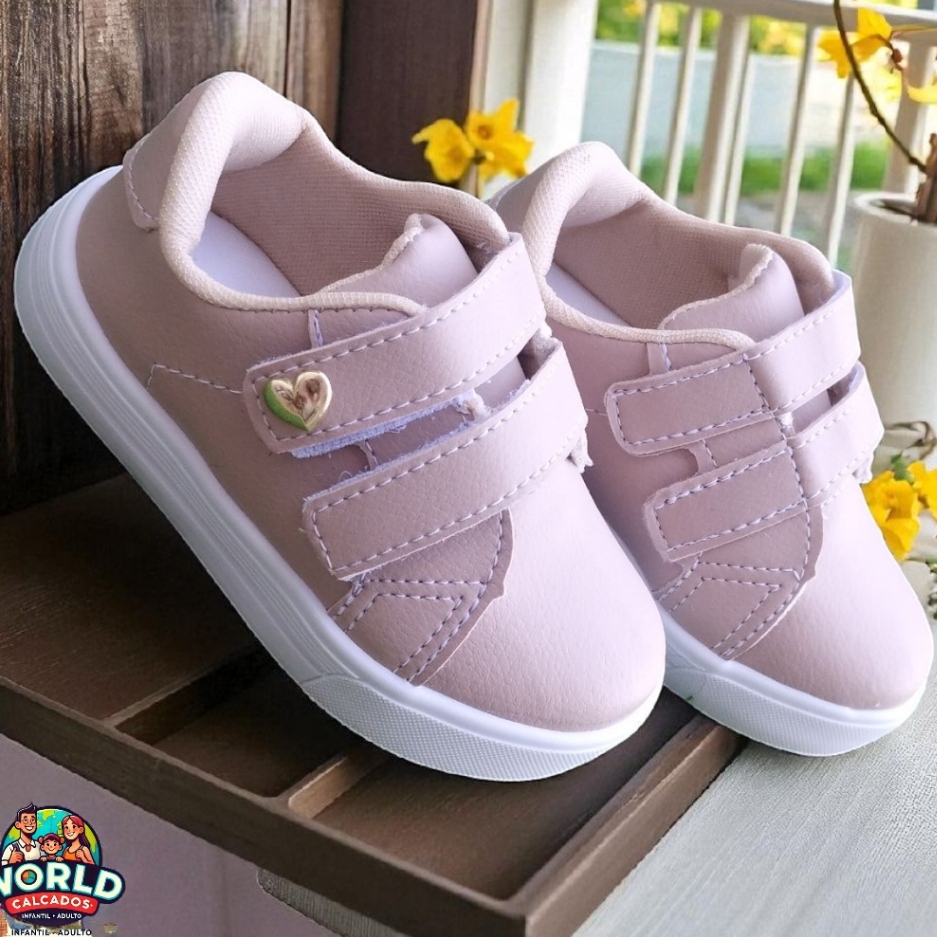 Tênis Pele Infantil menino menina Coração