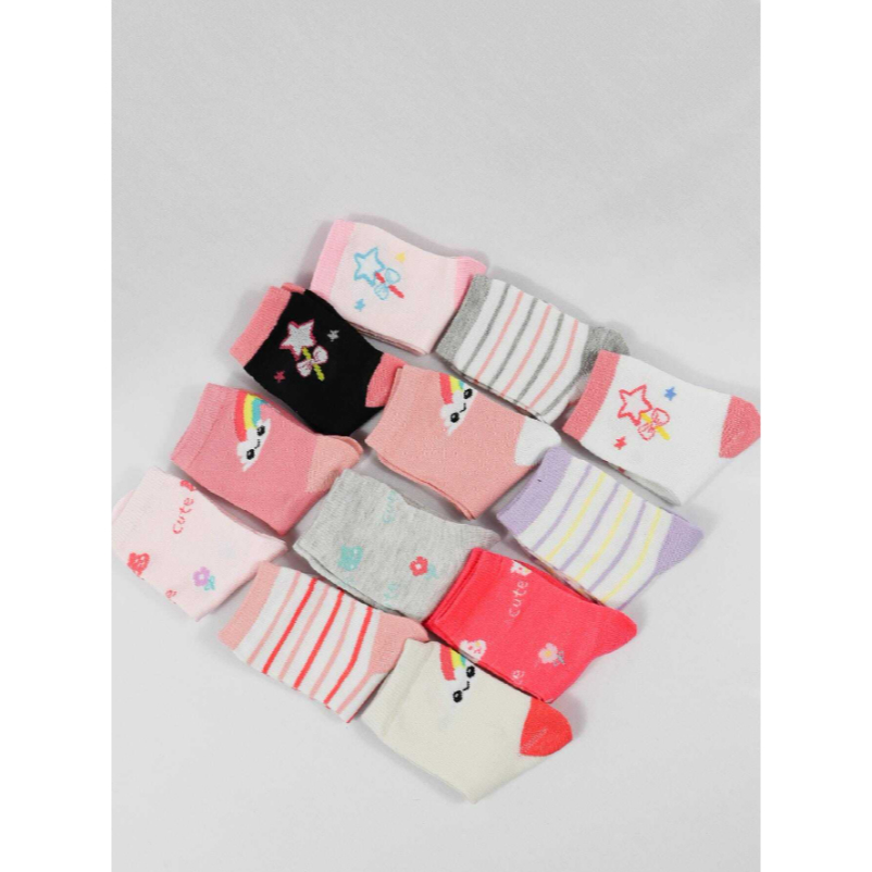 Kit 3 A 18 Pares de Meias Infantil Feminina com Estampada Meia Menina 2-10 ANOS