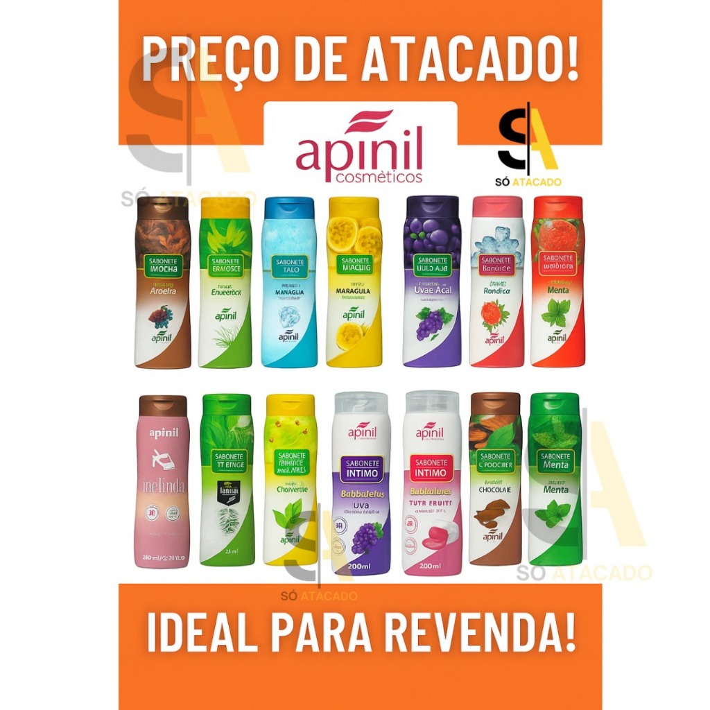 Kit 12 und Sabonete Íntimo Apinil— PODE ESCOLHER | Higiene Feminina pH Balanceado