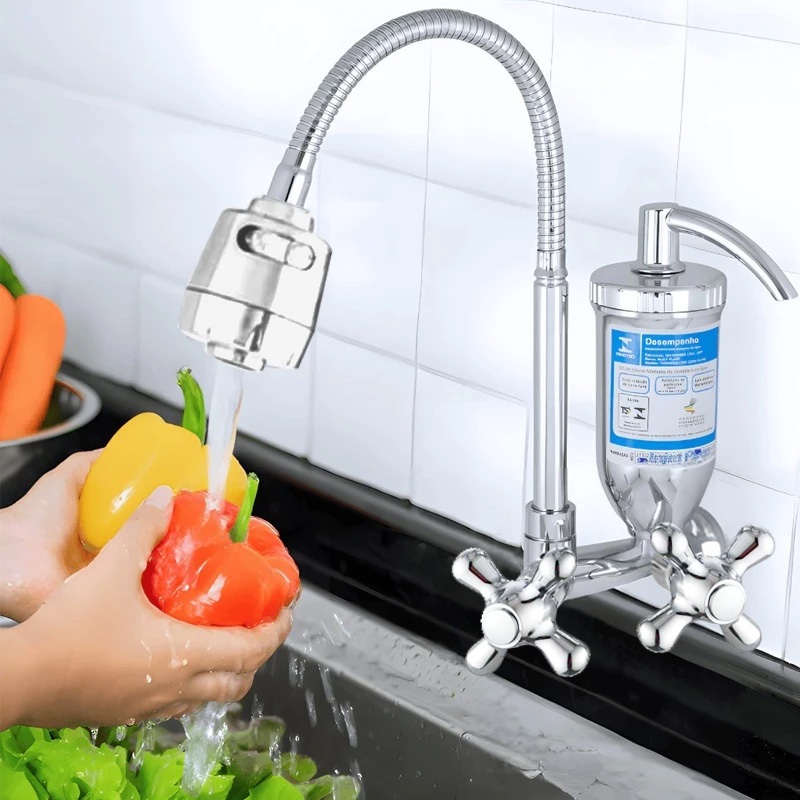 Torneira Abs Filtro Cozinha 1/4 De Volta Gourmet Parede com 2 refil