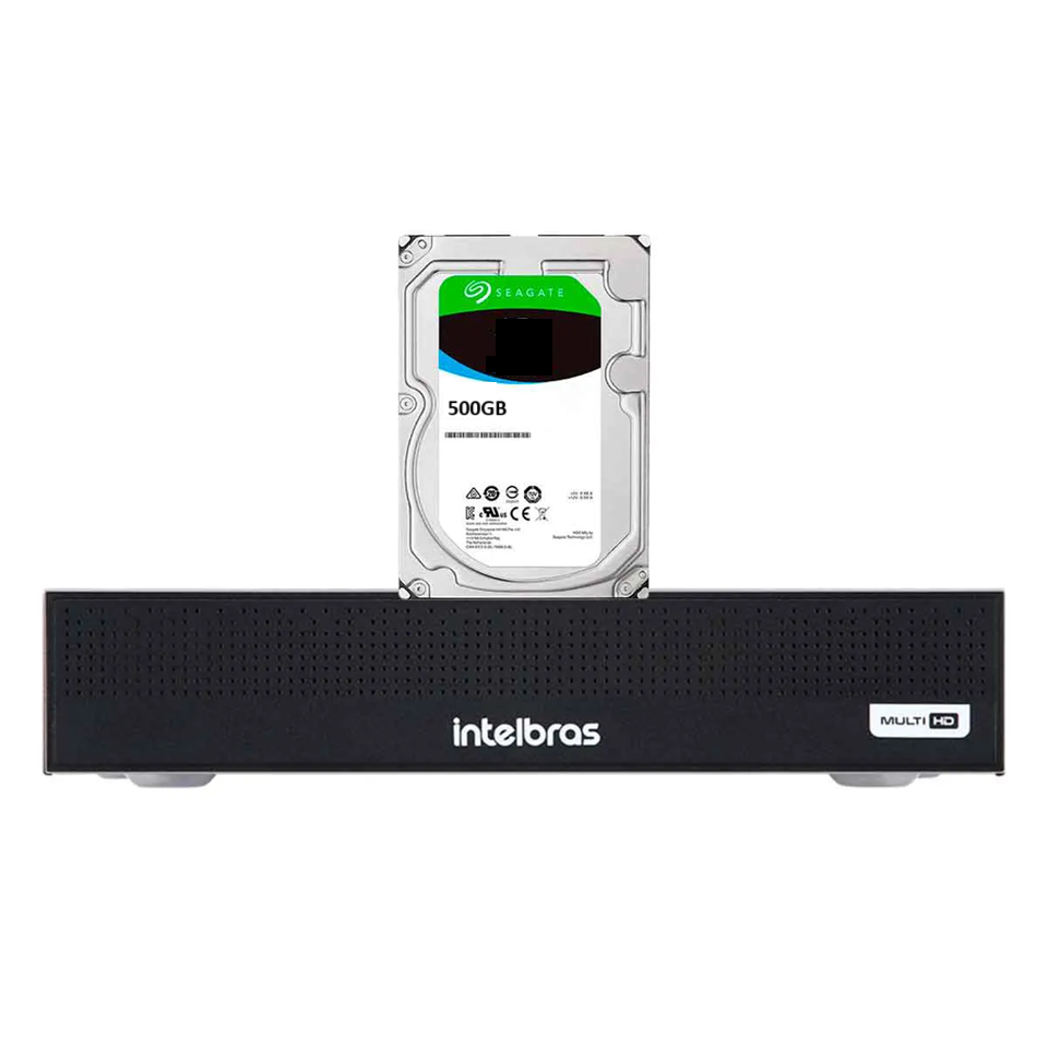 Dvr gravador 8 canais mhdx Full hd intelbras + hd 500GB