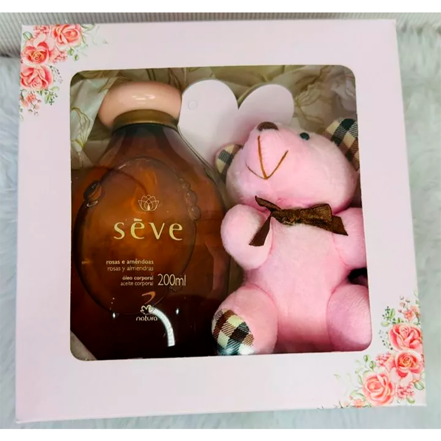 Caixa de Presente, Cosmético ou Artesanatos com Visor + Tags | 15x15x4cm | Estampa Flores, Coração