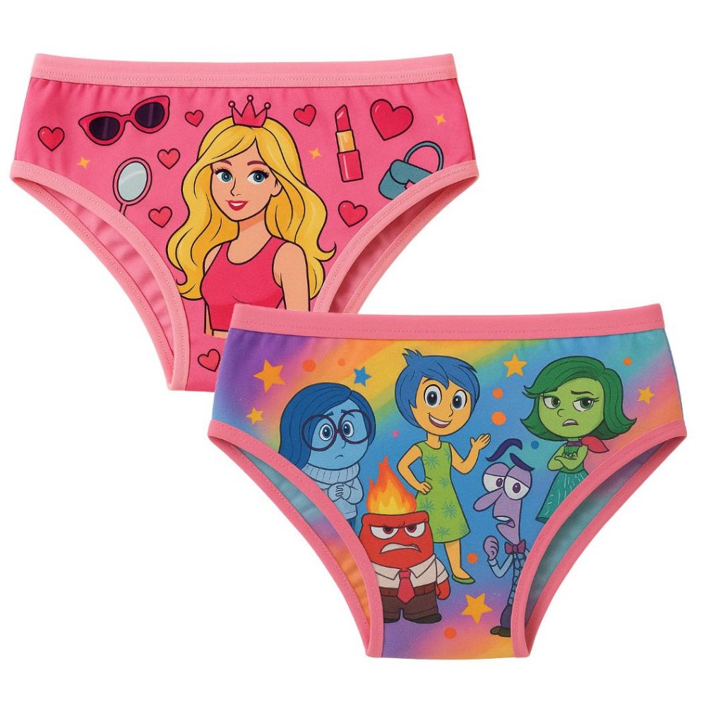 Kit 10 e 5 Calcinha Infantil Meninas de Personagem Estampa Disney  em Microfibra Crianças