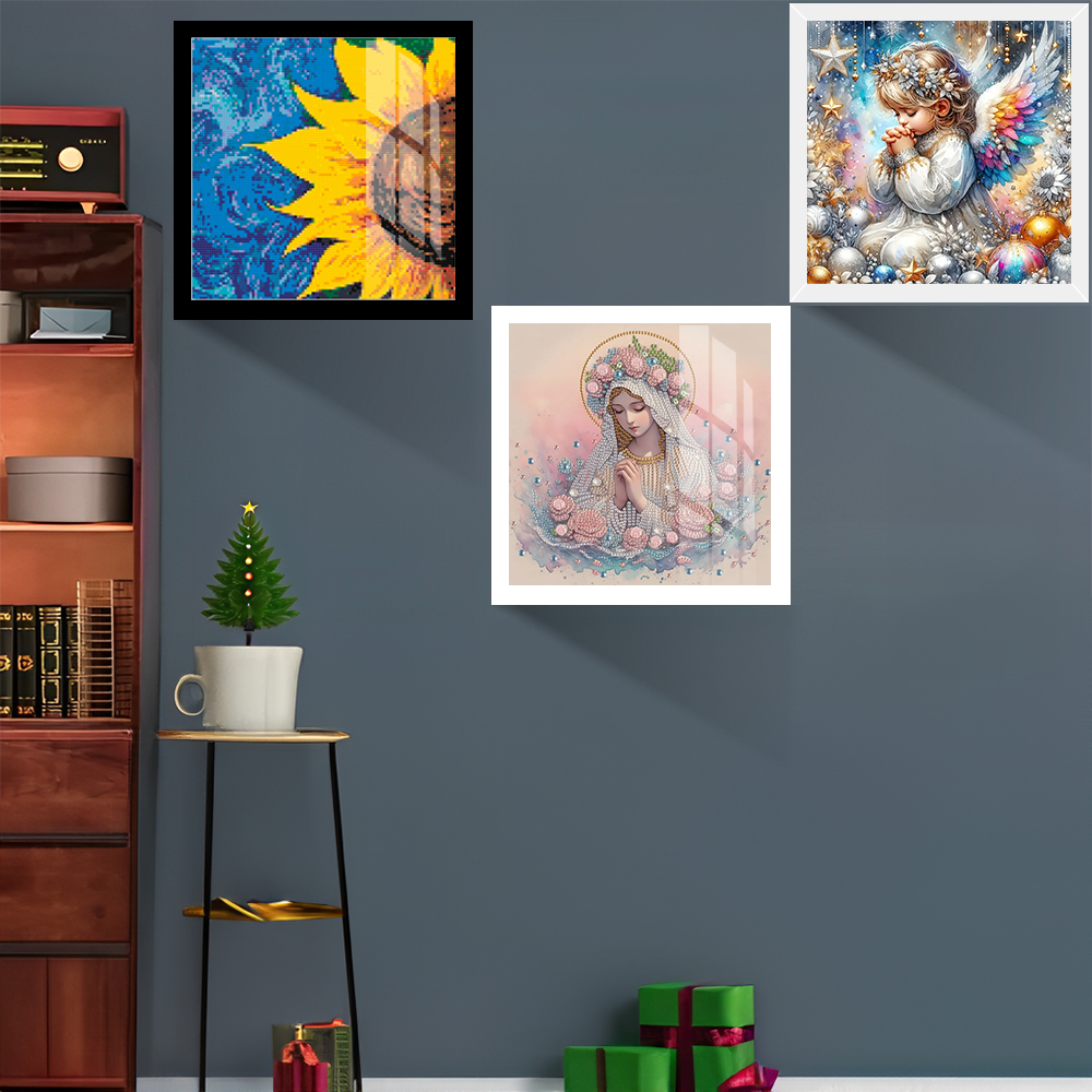 Kit de Pintura com Diamantes DIY 27x27cm - Várias Cores Disponíveis Perfeito para Decoração de Casa e Presentes
