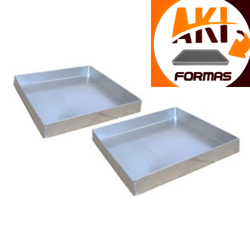FORMA PARA BROWNIE 30X30X3 OU ROCAMBOLE FEITA EM ALUMINIO KIT COM 2 PEÇAS COM NOTA FISCAL (( CAIXA 8 ))