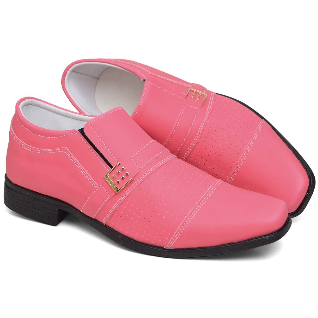 Sapato Social Masculino Pink Elegante e Confortável com Detalhe em Metal