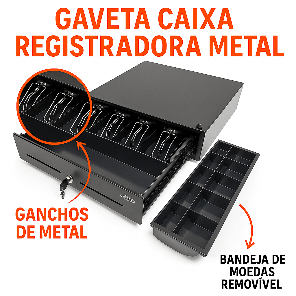 Gaveta Caixa Dinheiro Registradora Em Aço Menno