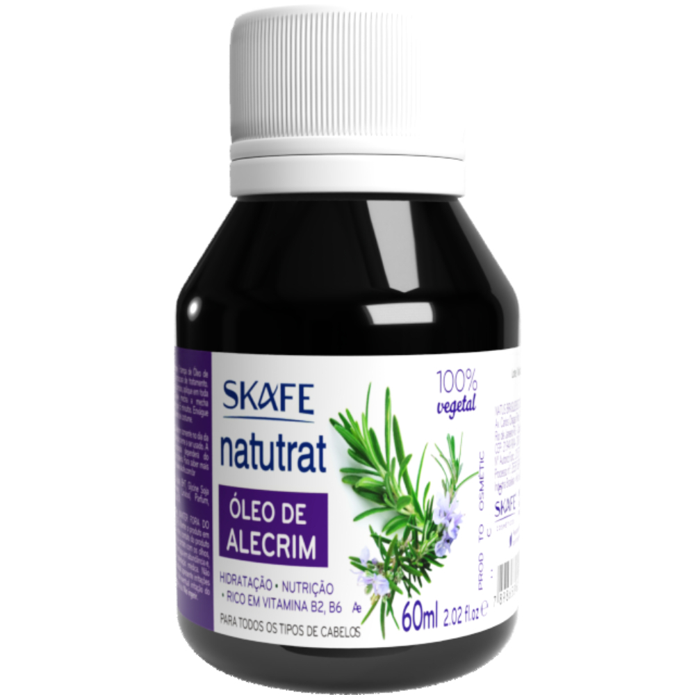 Óleo de Alecrim Capilar 60ml Natutrat Skafe – Crescimento, Antiqueda e Fortalecimento | 100% Vegetal