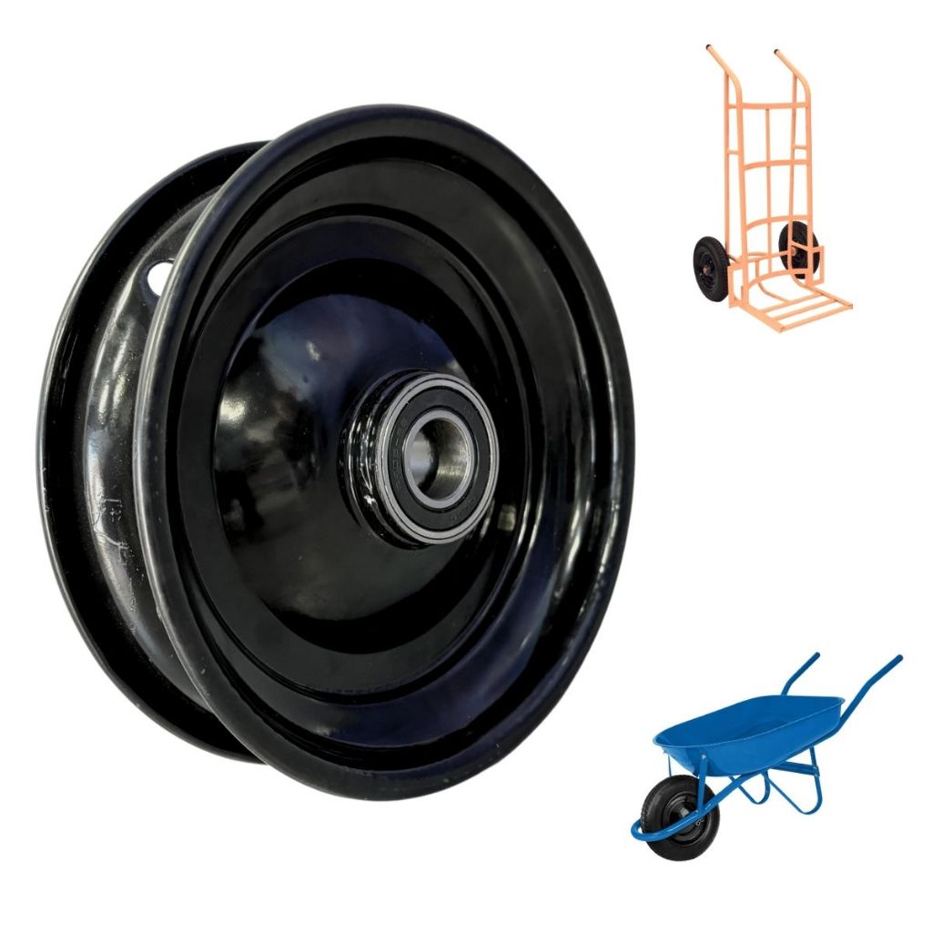 Roda Aro 8 De Ferro C/ Rolamento P/ Pneu 3.50-8 Carrinho de Carga Mão Carriola Cervejeiro