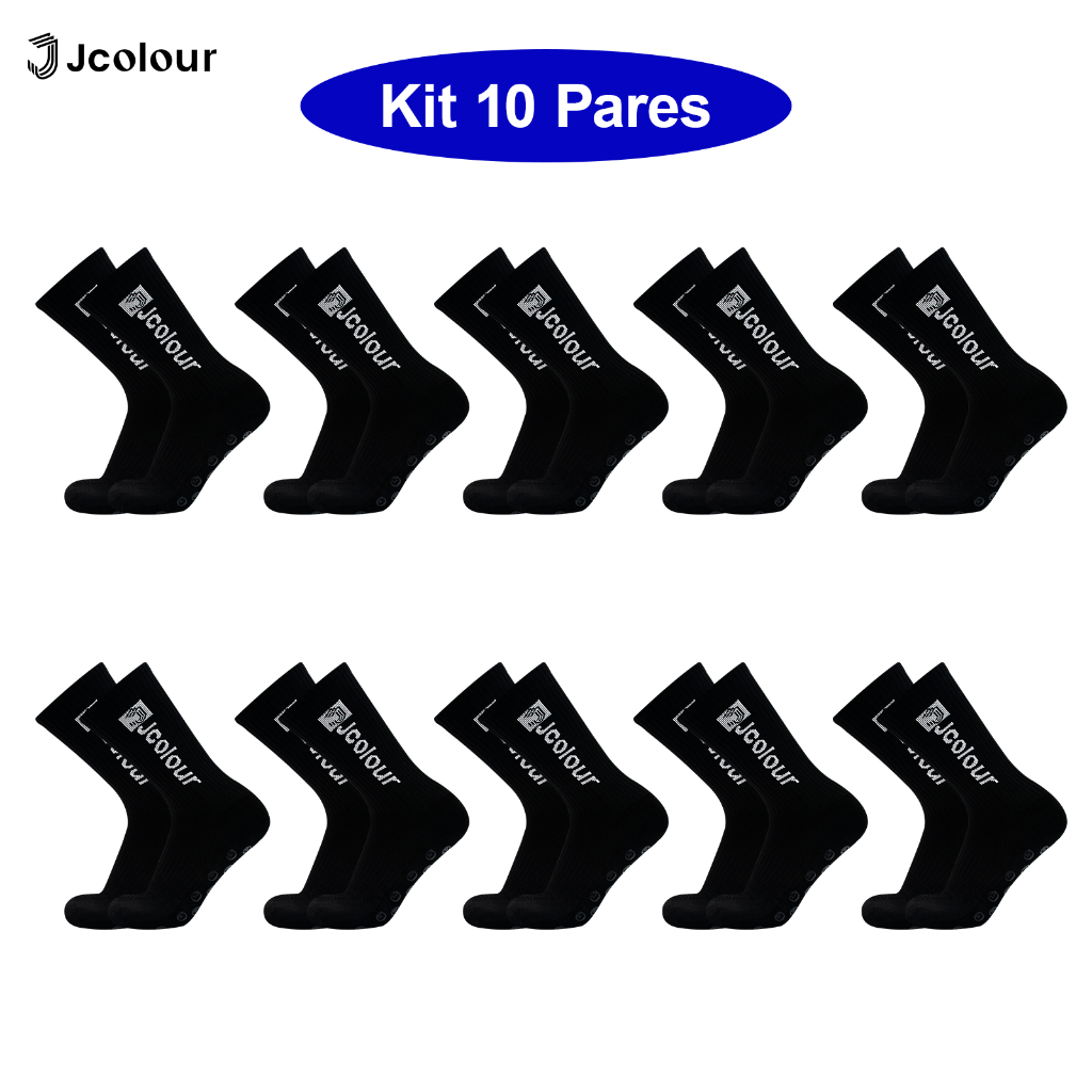 Jcolour Kit 10 Meias pro socks Esportivas De Futebol Por Atacado Para Profissionais Antiderrapantes