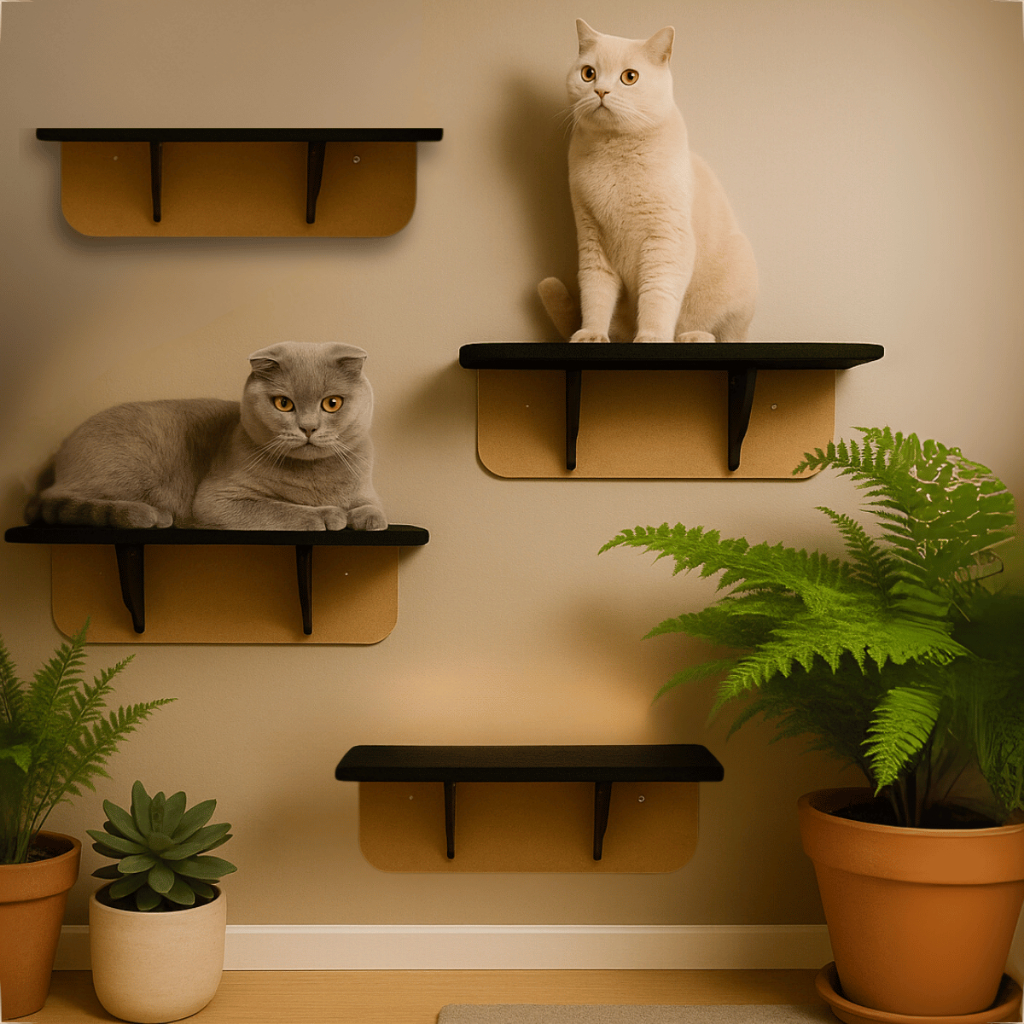 Conjunto 4 Prateleiras Para Gatos Diversão Em Casa