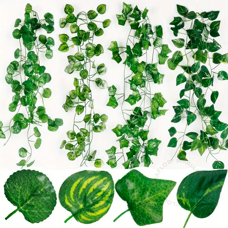 48 Metros Hera Verde Planta Artificial Trepadeira Ramas Folhagem Pendente