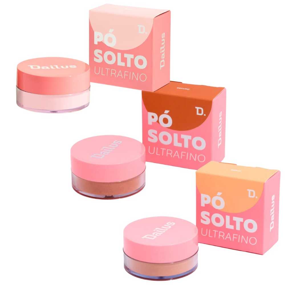 Pó Facial Solto Ultrafino Dailus Não Acumula Não Craquela Vitamina E - Escolha o seu