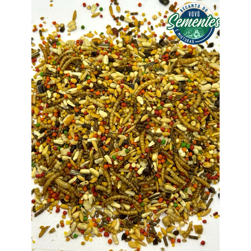 1kg Ração Mistura Pixarro Tenébrio Trinca ferro PREMIUM Natural