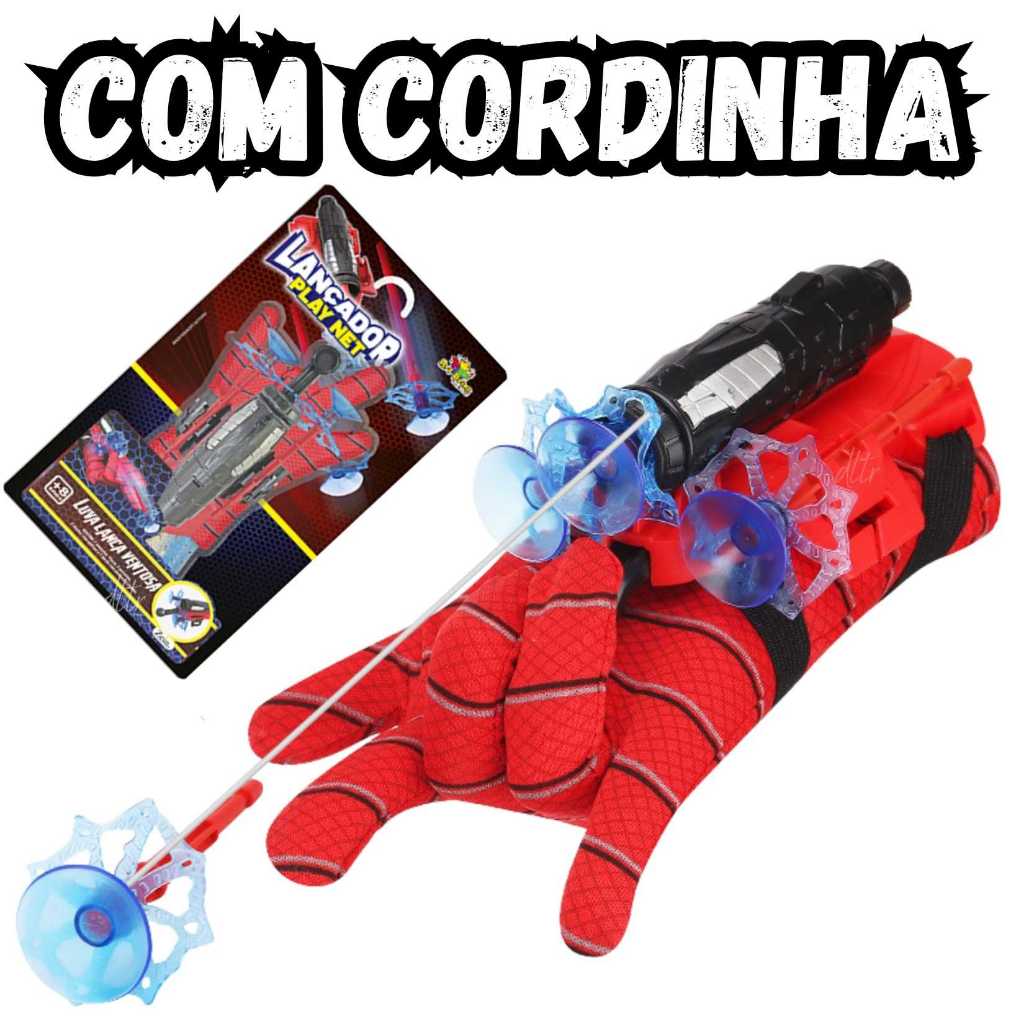Homem Aranha Infantil Brinquedo Spider Man Luva Lança Dardos Herói Lançador Teia Ventosa
