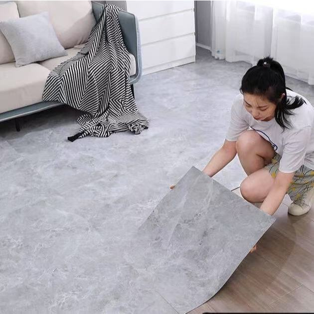 5㎡ Adesivo de Piso Mármore Moderno Antiderrapante Lavável 60x60cm vinílico
