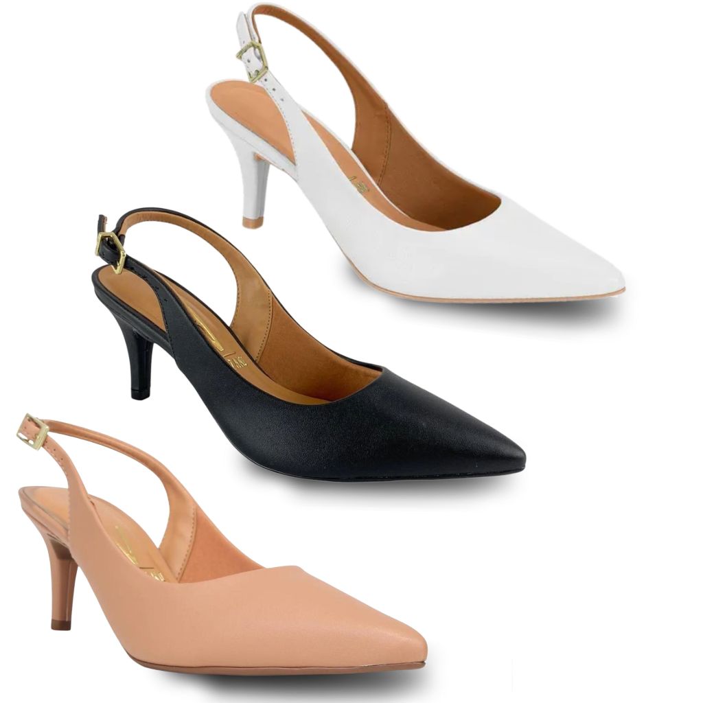 Scarpin Vizzano Feminino Slingback Salto Fino Médio
