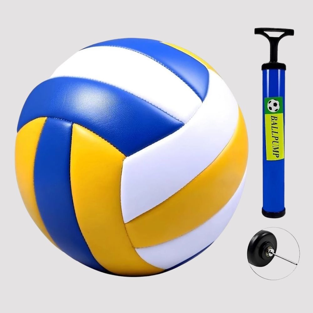 Bola de Vôlei Oficial Nº 5 + Bomba de Ar Original Voleibol Infantil e Adulto
