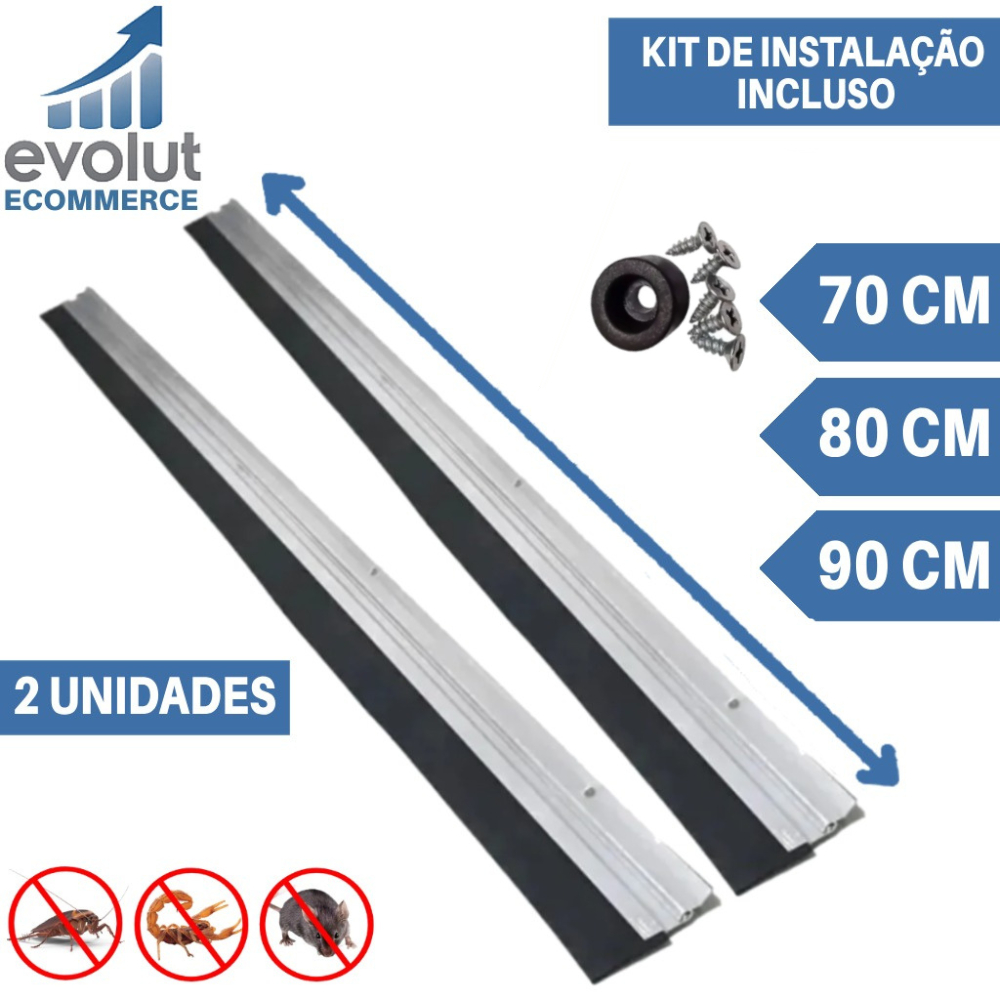 Rodos Vedantes Veda Porta Alumínio Reforçado com EVA Anti Poeira Insetos 70cm 80cm 90cm Protetor