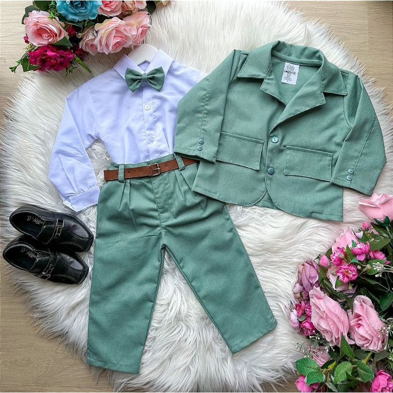 conjunto social infantil terno blazer Verde