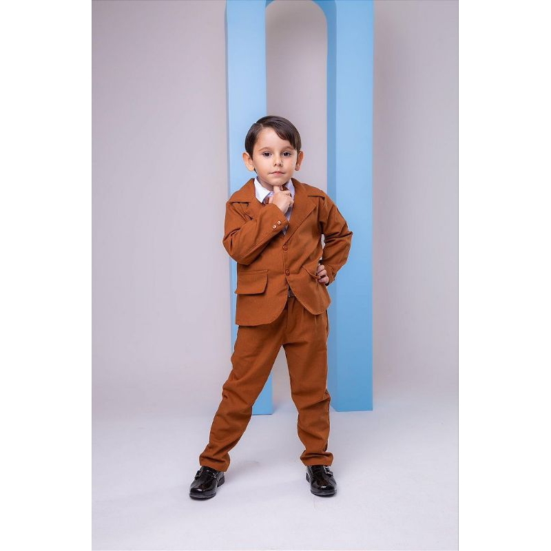 conjunto social infantil terno blazer caramelo