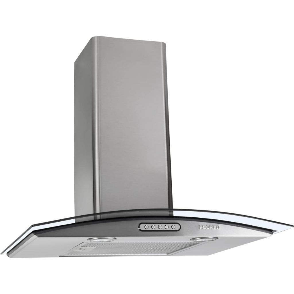 Coifa De Parede Fogatti Vidro Curvo Slim Inox 4 E 5 Bocas 60cm