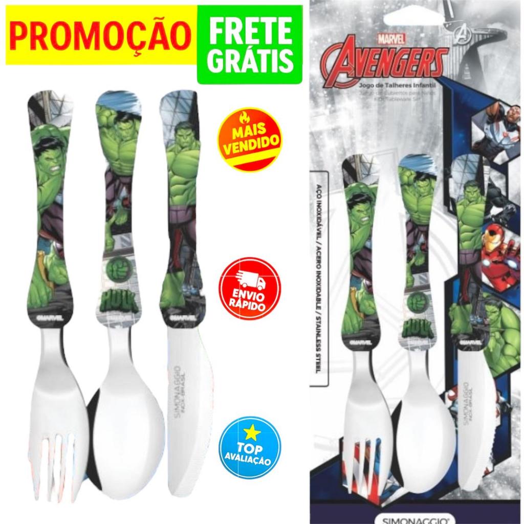 Talher Infantil Hulk Disney Inox Simonaggio Princesa Frozen Minnie Carros Toy Store Unicornio Chaves