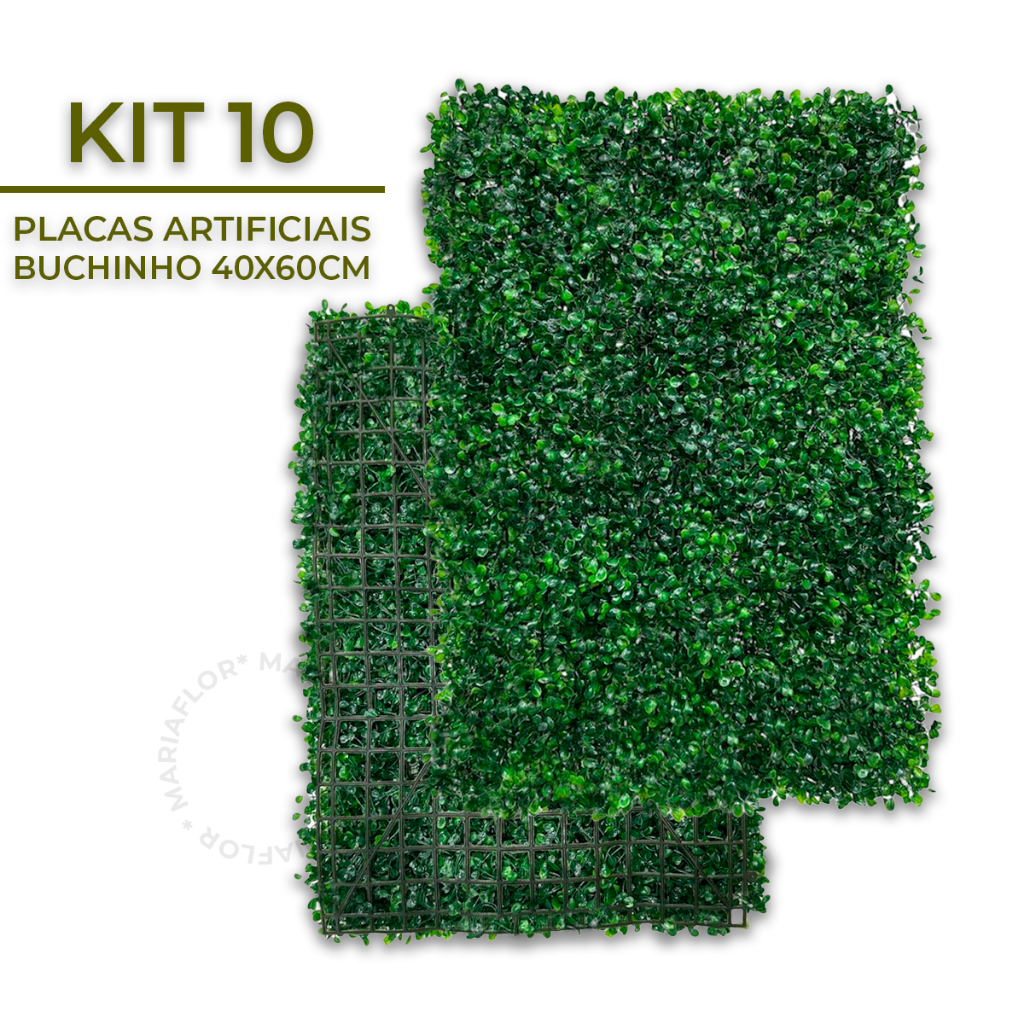 Kit 10 Placa Buchinho Grama Artificial Parede Muro Inglês Vertical Cheio