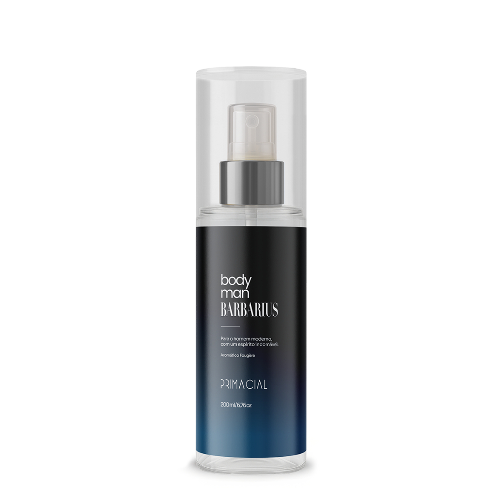 BODY SPLASH MASCULINO BARBARIUS 200ML - PRIMACIAL PERFUME AMADEIRADO