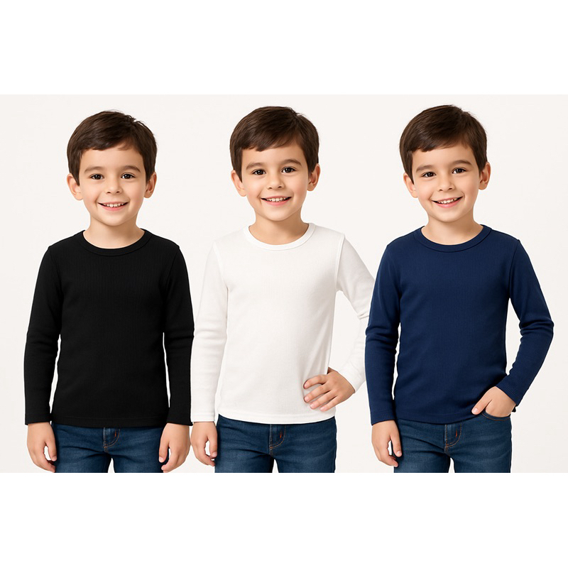 blusa manga longa ribana manga cumprida infantil menino do 2 ao 8