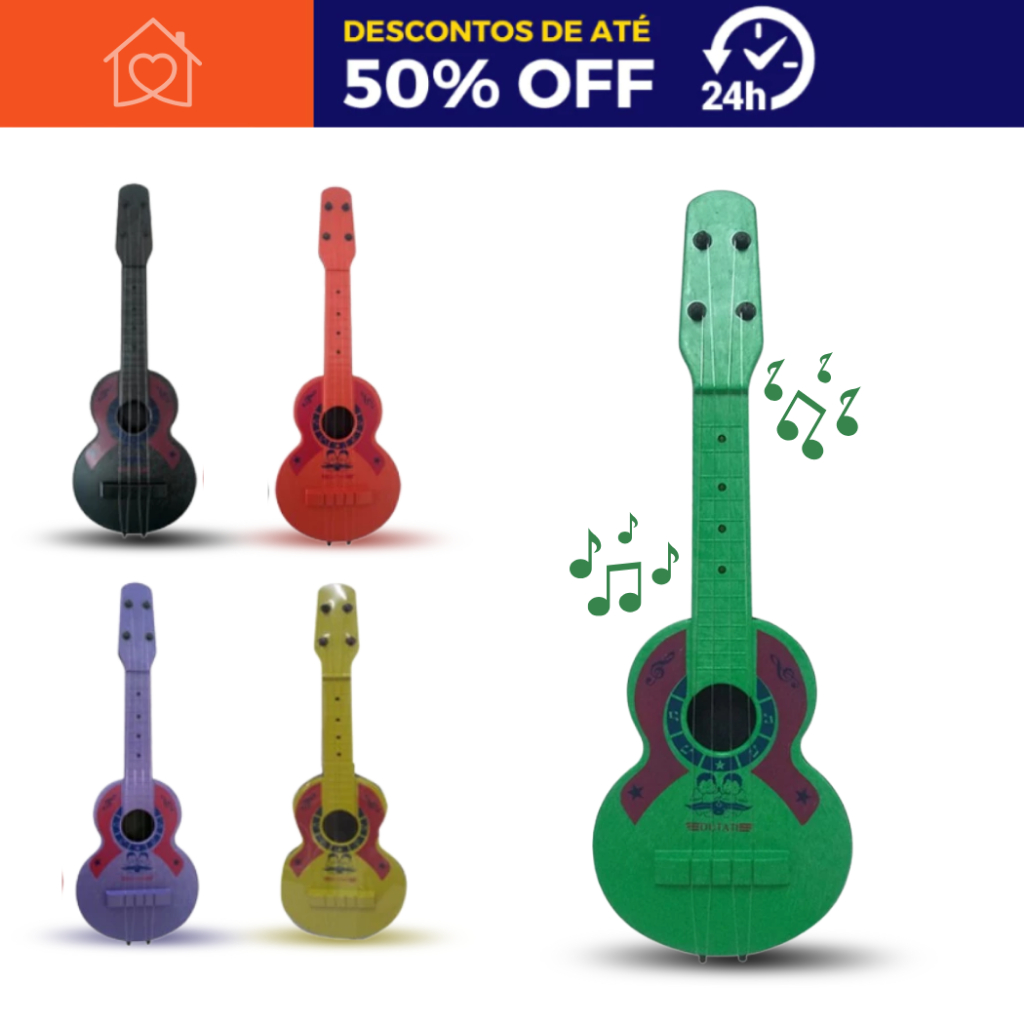 Violão de Brinquedo Plástico Dutati para Criança